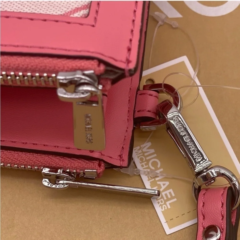 Michael Kors DoubleZip Wristlet Wallet Tea Rose